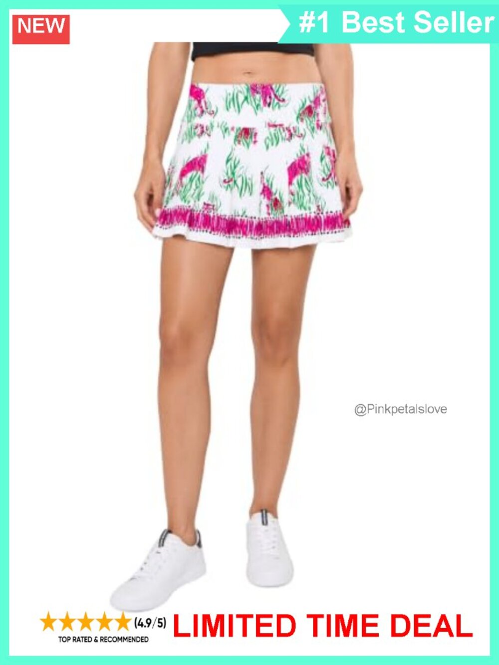 Pleated Active Skort UPF 50+ Moisture Wicking Recycled